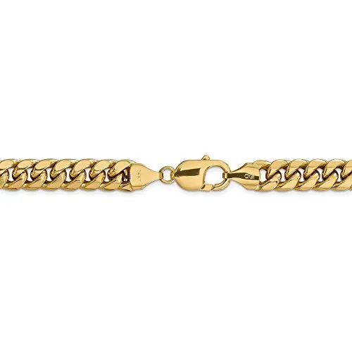 14k Yellow Gold 9.3mm Miami Cuban Chain Necklace 24 Inch Pendant Charm Curb Fine Jewelry For Women Gifts For Her