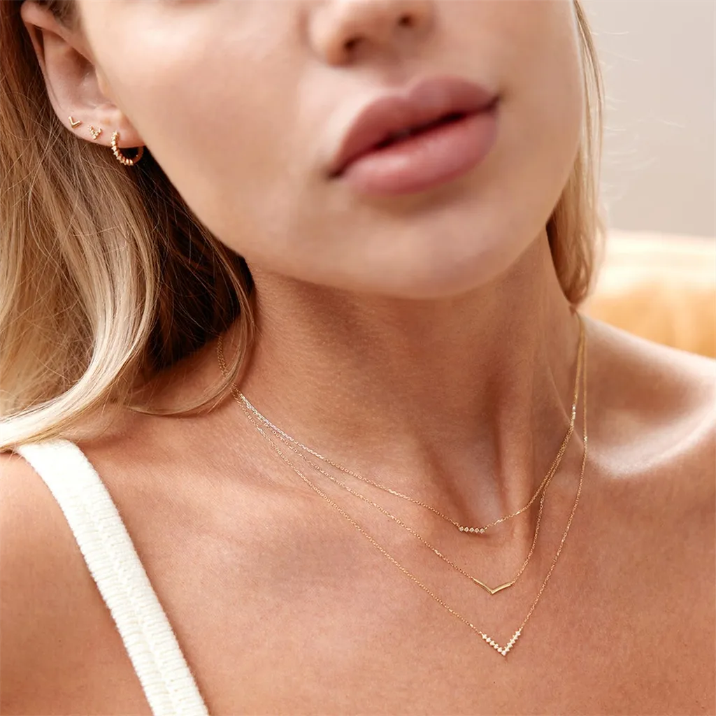 14K Yellow Gold Adjustable Wishbone Necklace by Aurelie Gi