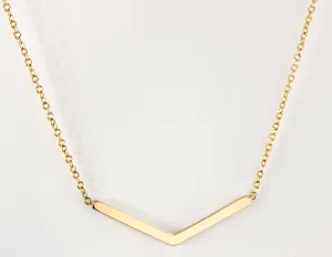 14K Yellow Gold Chevron Necklace