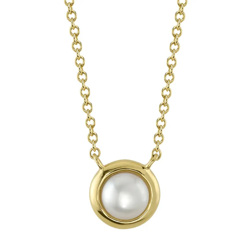 14K Yellow Gold Cultured Pearl Circle Necklace SC55025176