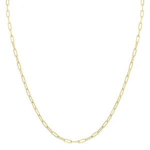 14K Yellow Gold Filled 2.5Mm Flat Link Paperclip Chain With Lobster Clasp - 20 Inch