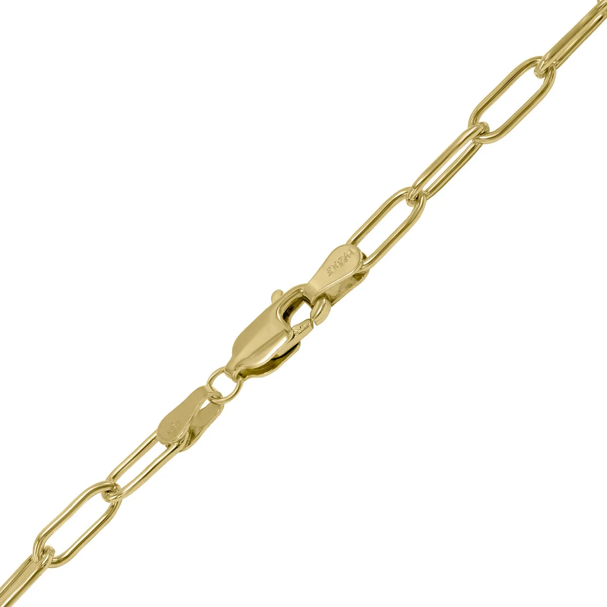 14K Yellow Gold Filled 3.5Mm Paperclip Chain With Lobster Clasp - 18 Inch