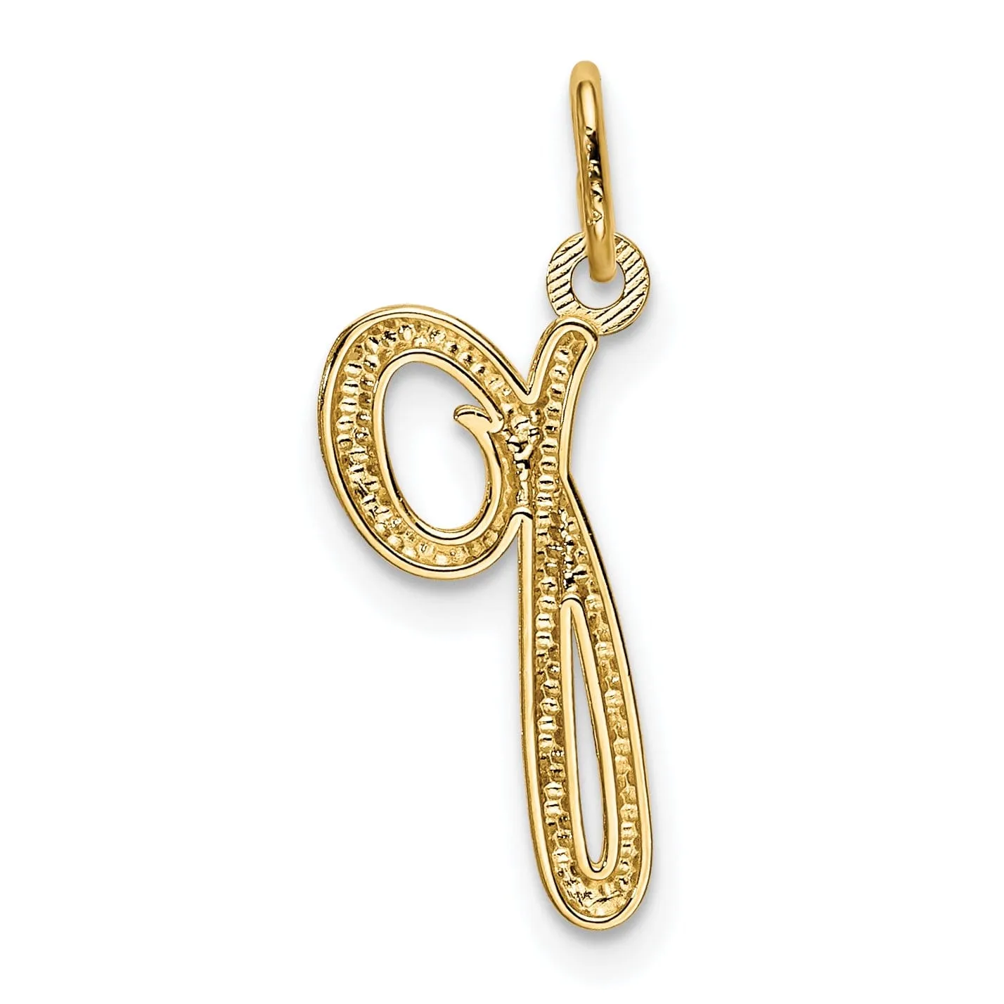 14K Yellow Gold Lower Case Script Letter P  Initial Pendant