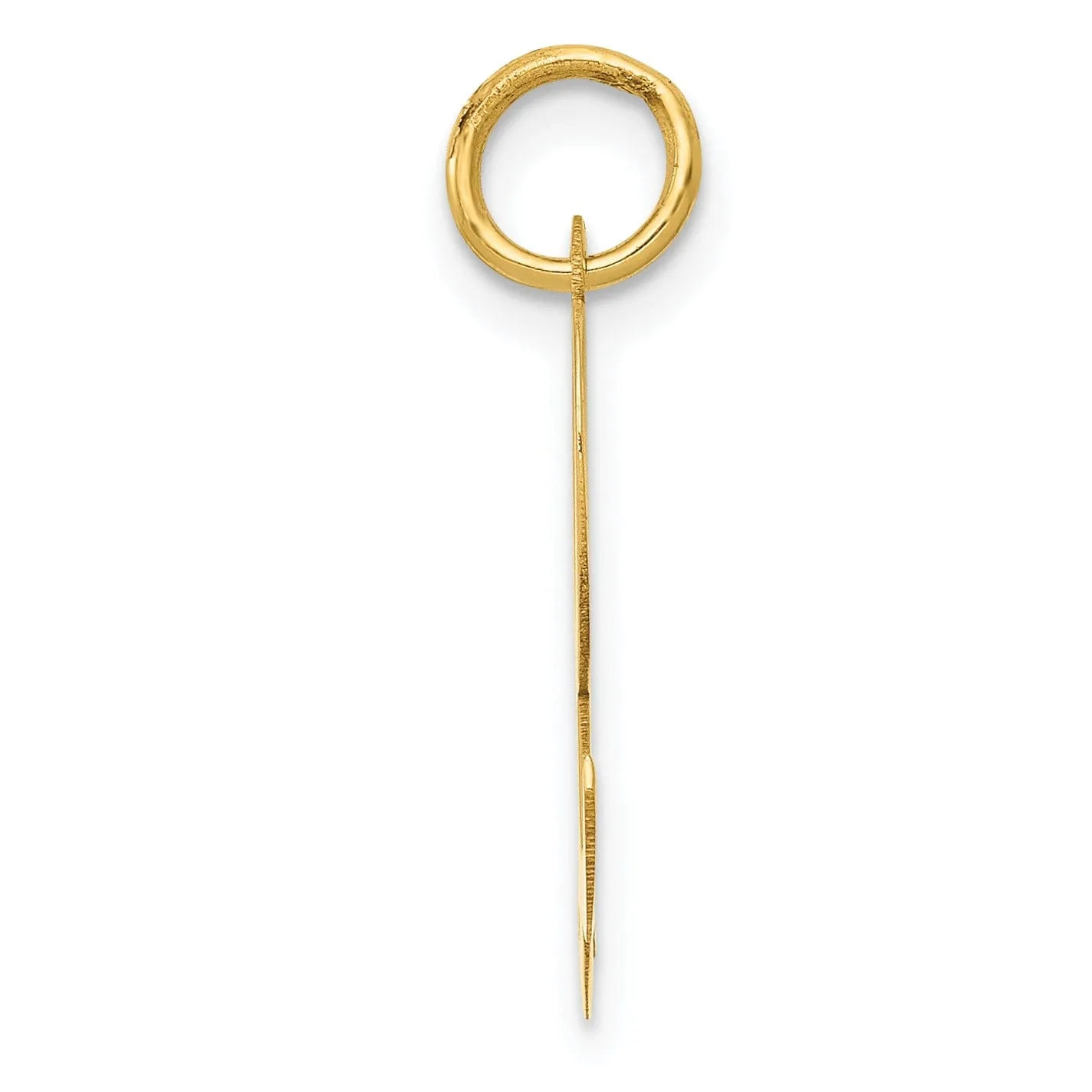 14K Yellow Gold Medium Size Fancy Script Design Letter L Initial Pendant