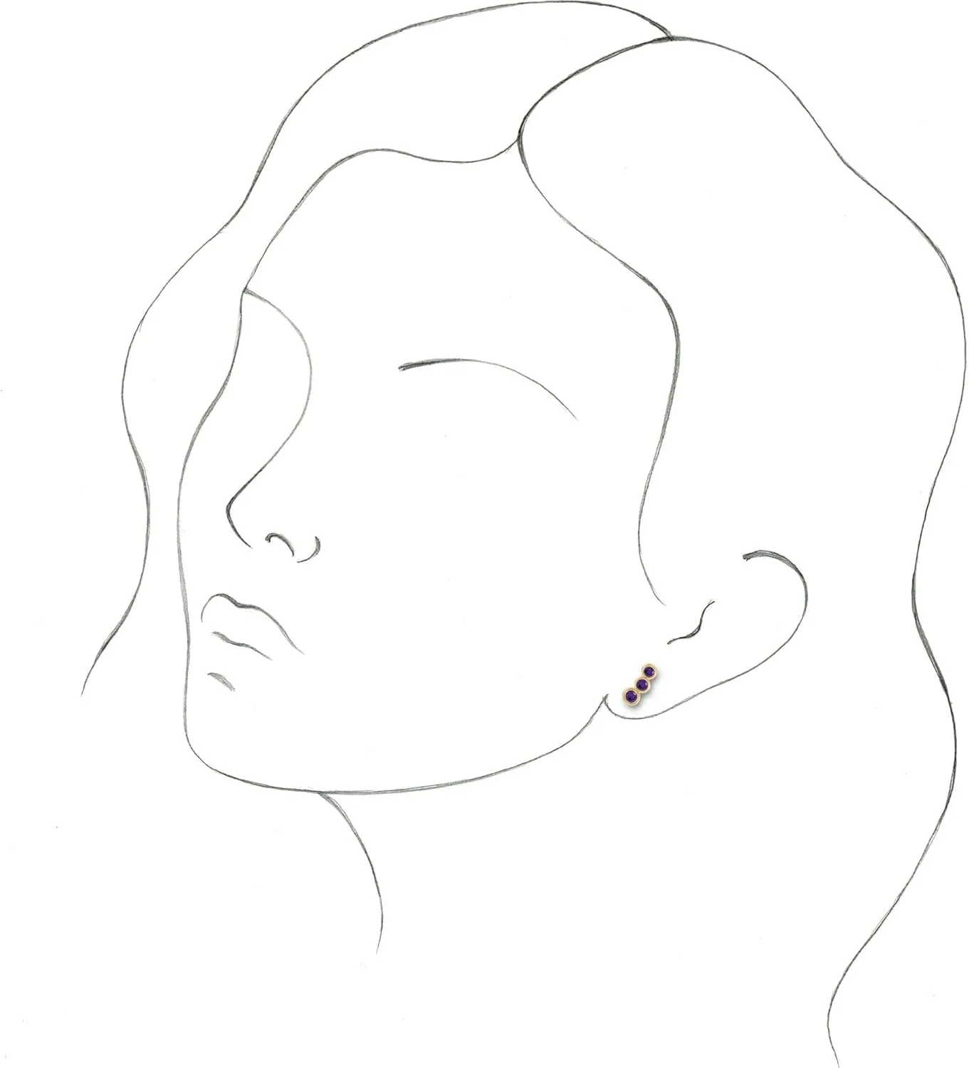 14k Yellow Gold Natural Amethyst Ear Climbers Ethereal