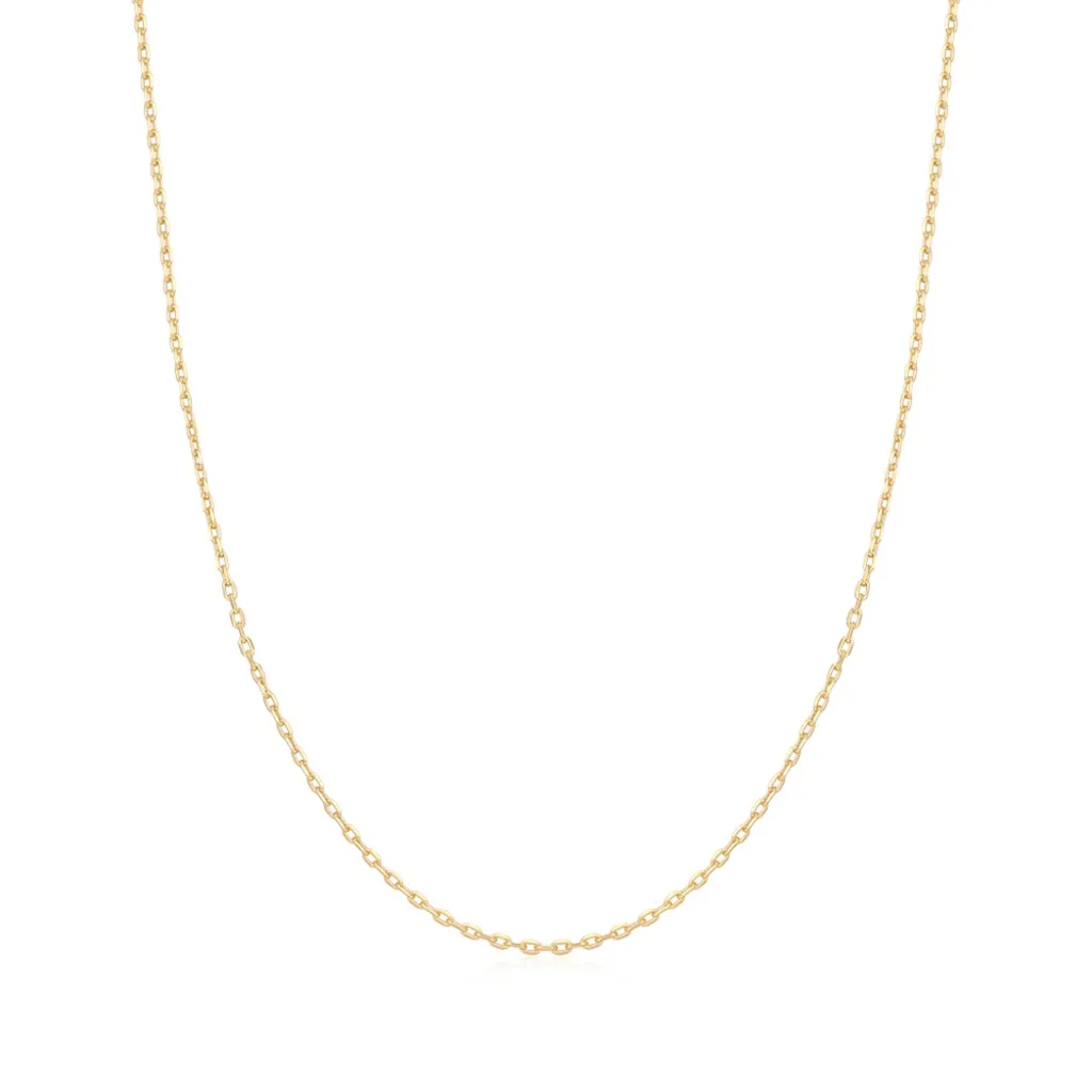 14K Yellow Gold Plated Mini Link Charm Chain Necklace