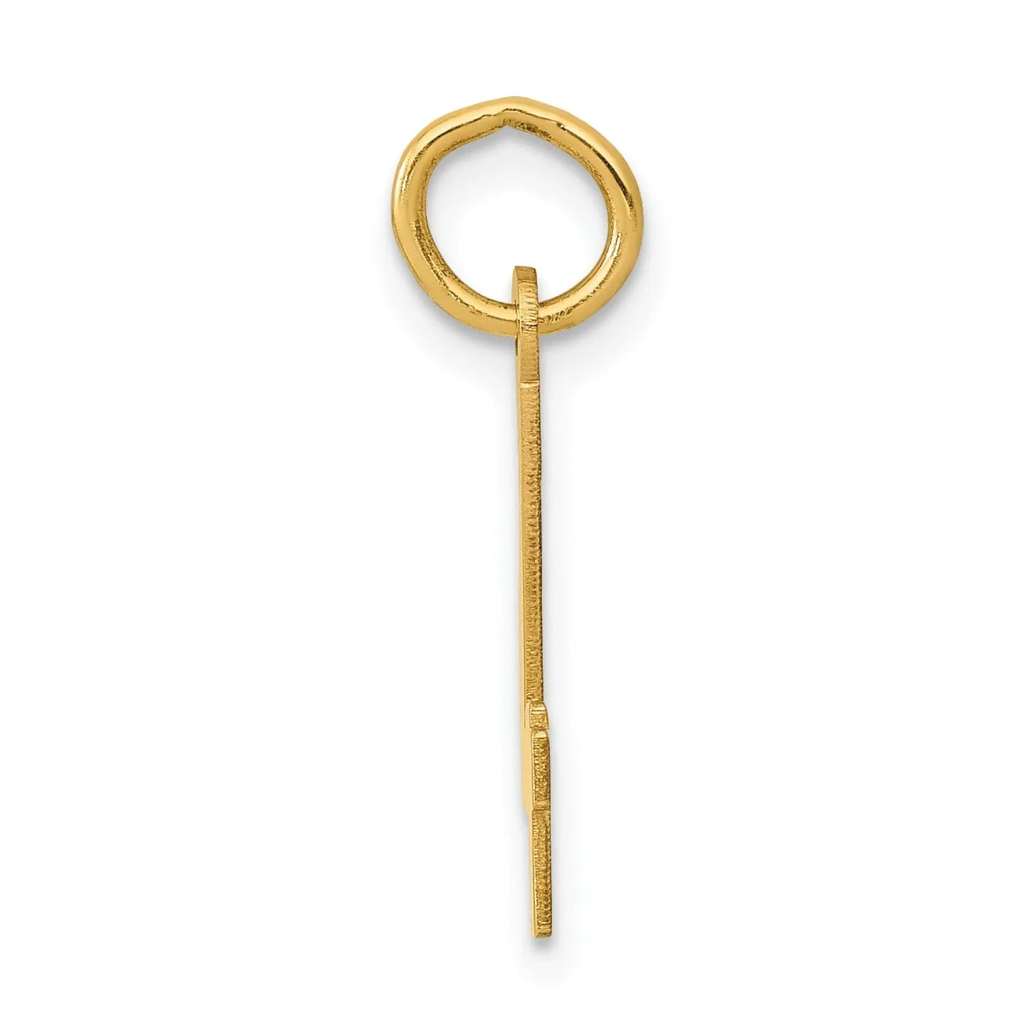 14K Yellow Gold Polished Finish Small Size Elongated Shape Number 4 Charm Pendant