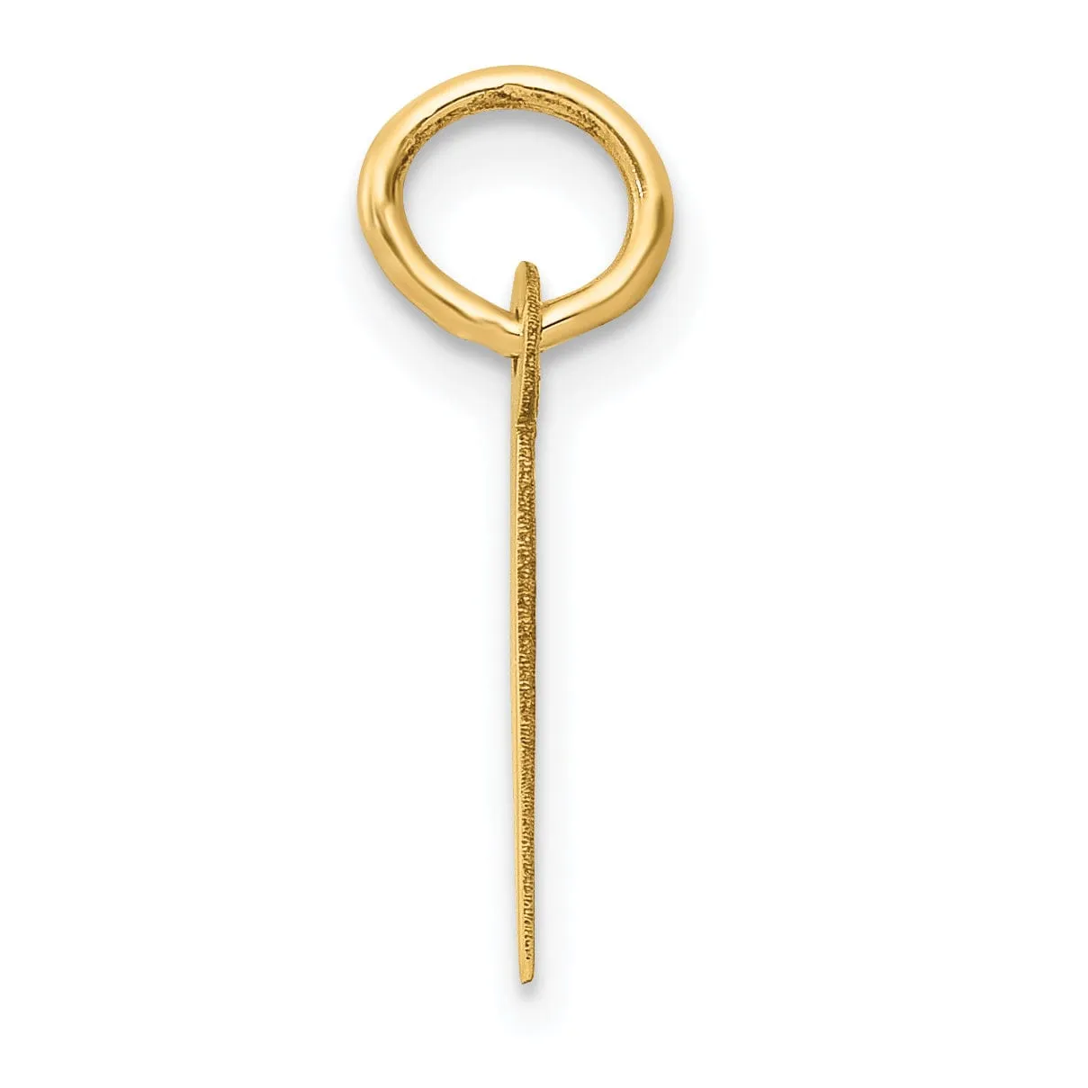 14k Yellow Gold Small Slanted Block Letter I Initial Pendant