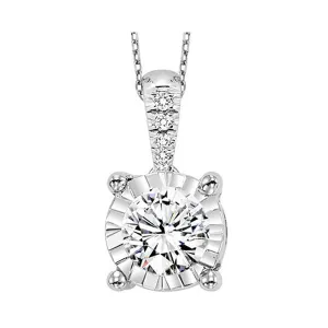 14KT White Gold & Diamond Classic Book Tru Reflection Neckwear Pendant    - 1/10 ctw