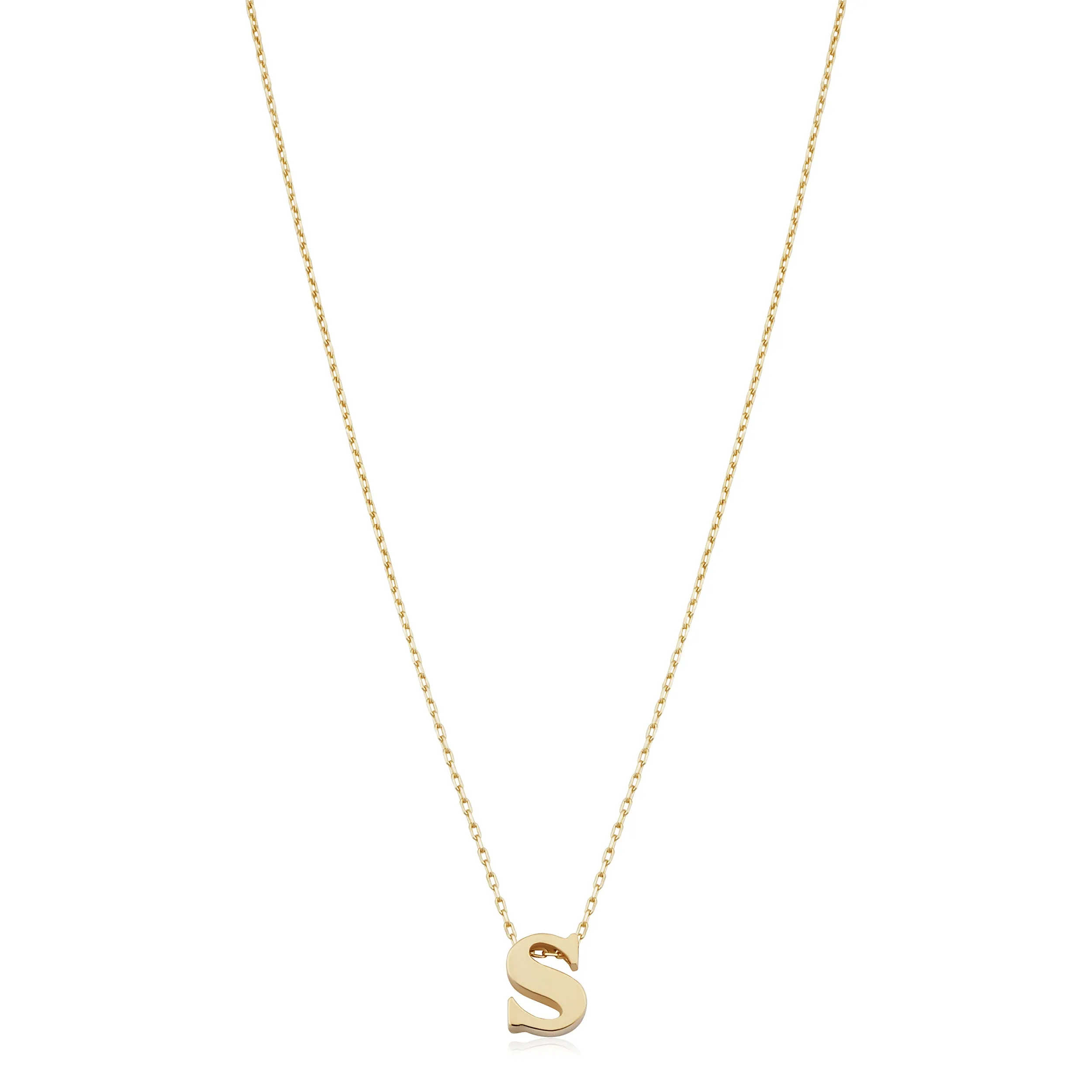 14KT Yellow Gold Initial Necklace