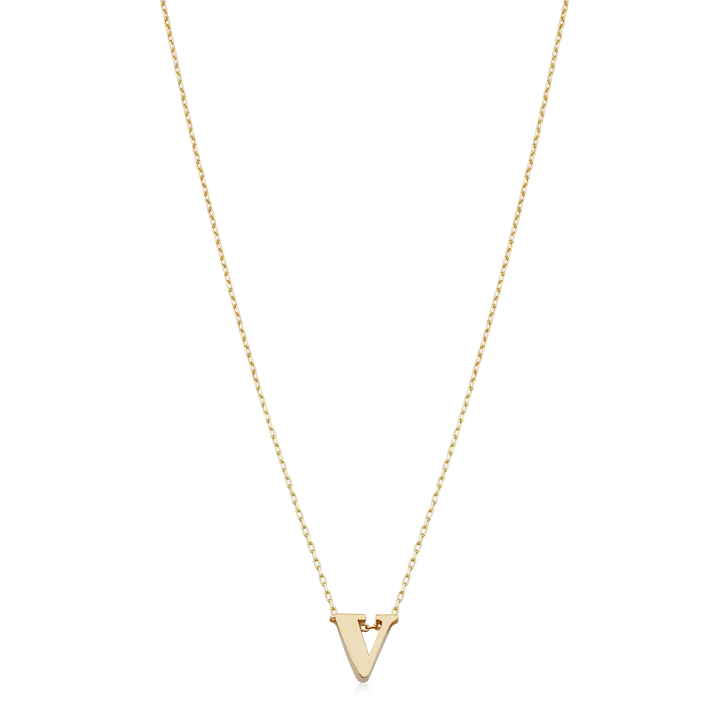 14KT Yellow Gold Initial Necklace