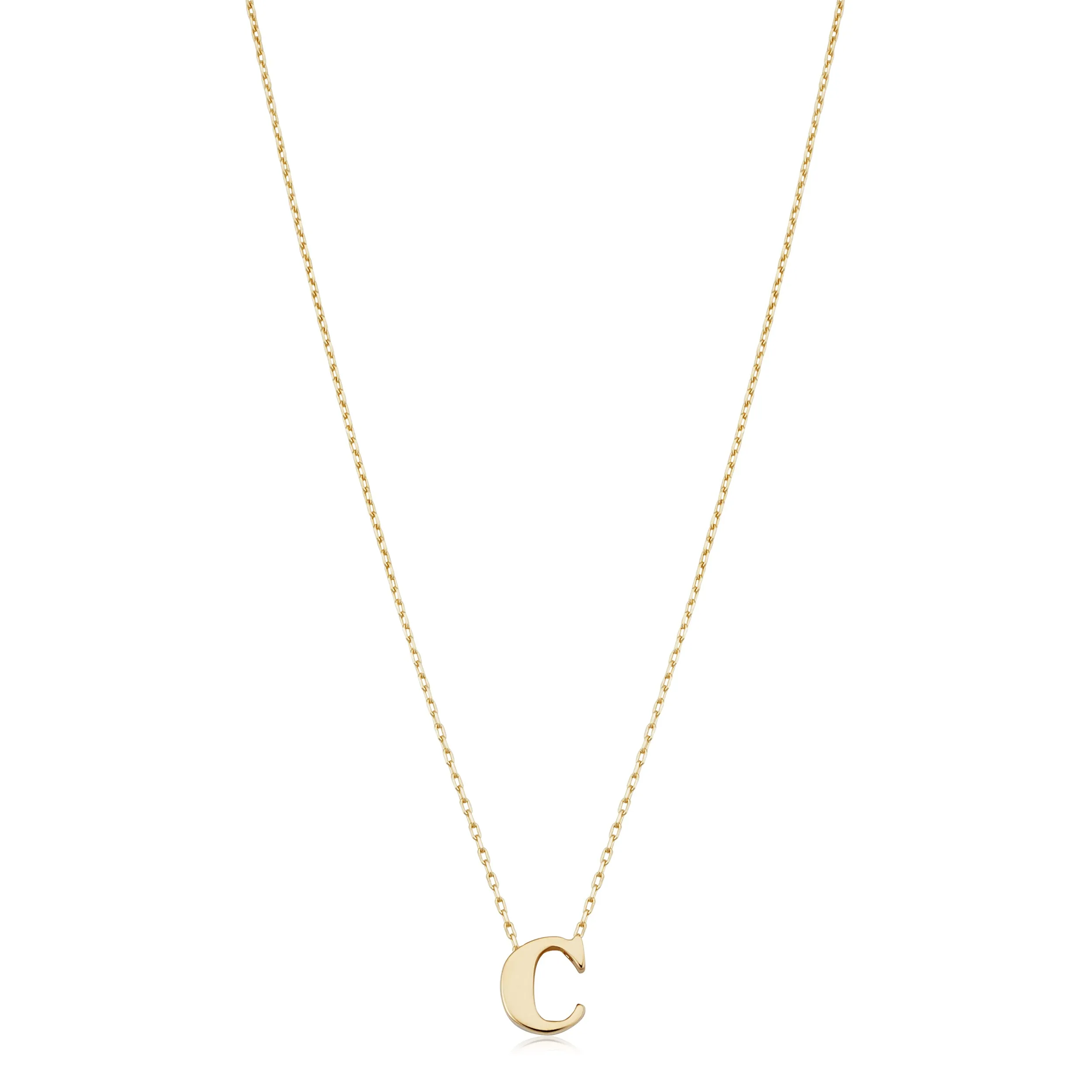 14KT Yellow Gold Initial Necklace