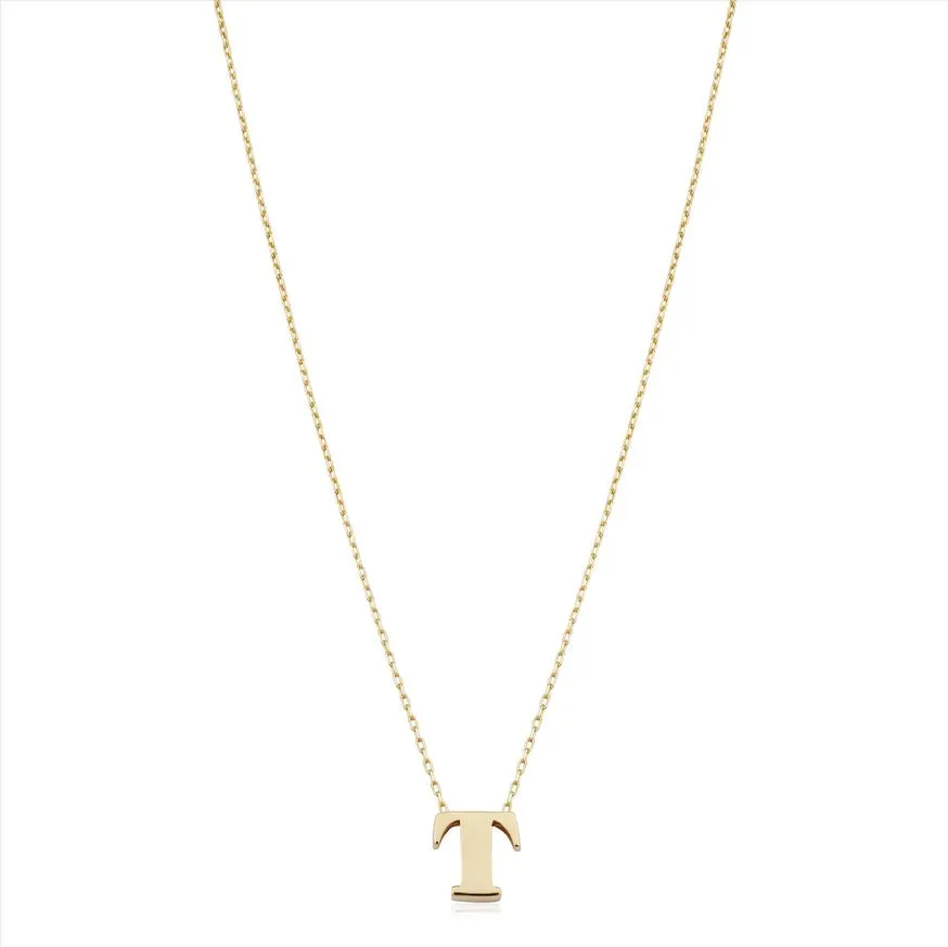 14KT Yellow Gold Initial Necklace