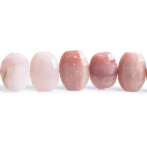14x10mm Pink Peruvian Opal Faceted Cushion Beads 6 inch 15 pieces