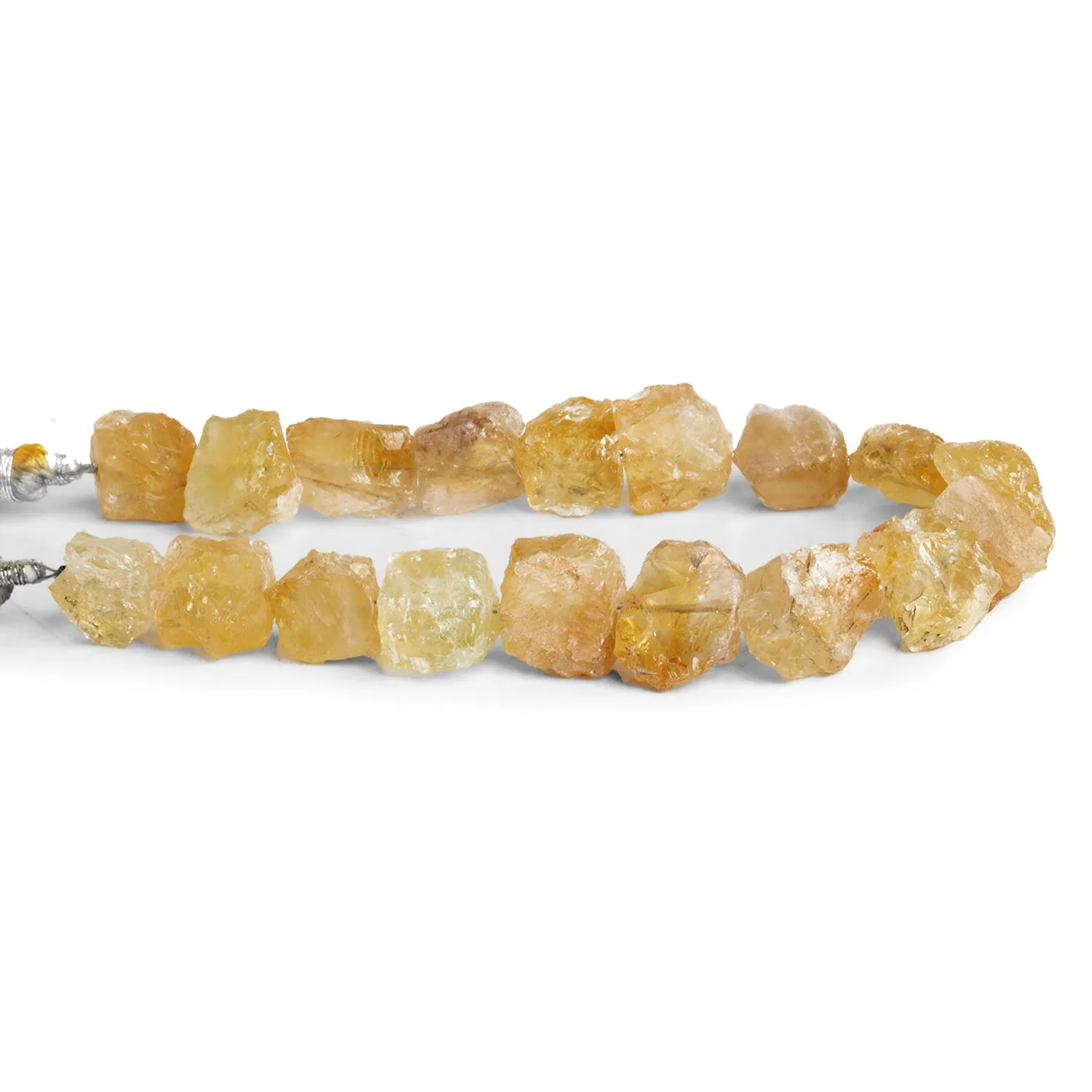 14x13mm Citrine Hammer Faceted Squares 8 inch 15 beads