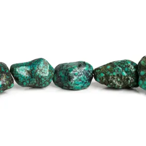 15-35mm Turquoise Plain Nuggets 12 inch 13 beads