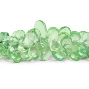 15x9mm Green Fluorite Plain Pears 8 inch 42 beads