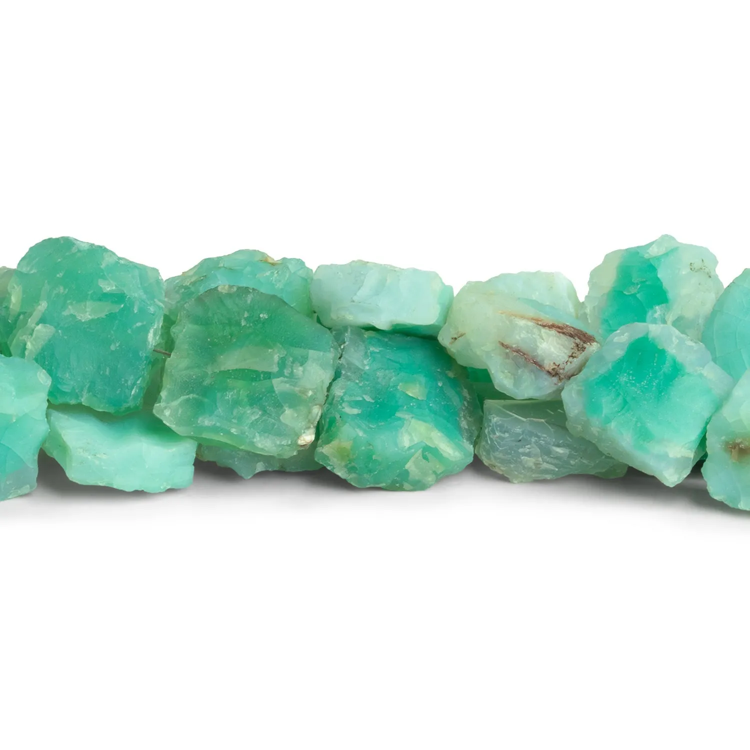 16mm Green Agate Hammer Faceted Squares 7.5 inch 11 beads
