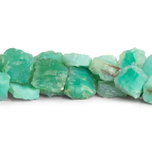 16mm Green Agate Hammer Faceted Squares 7.5 inch 11 beads