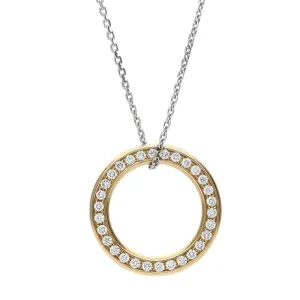 18ct Rose Gold 1.3ct Diamond Open Circle Necklace D