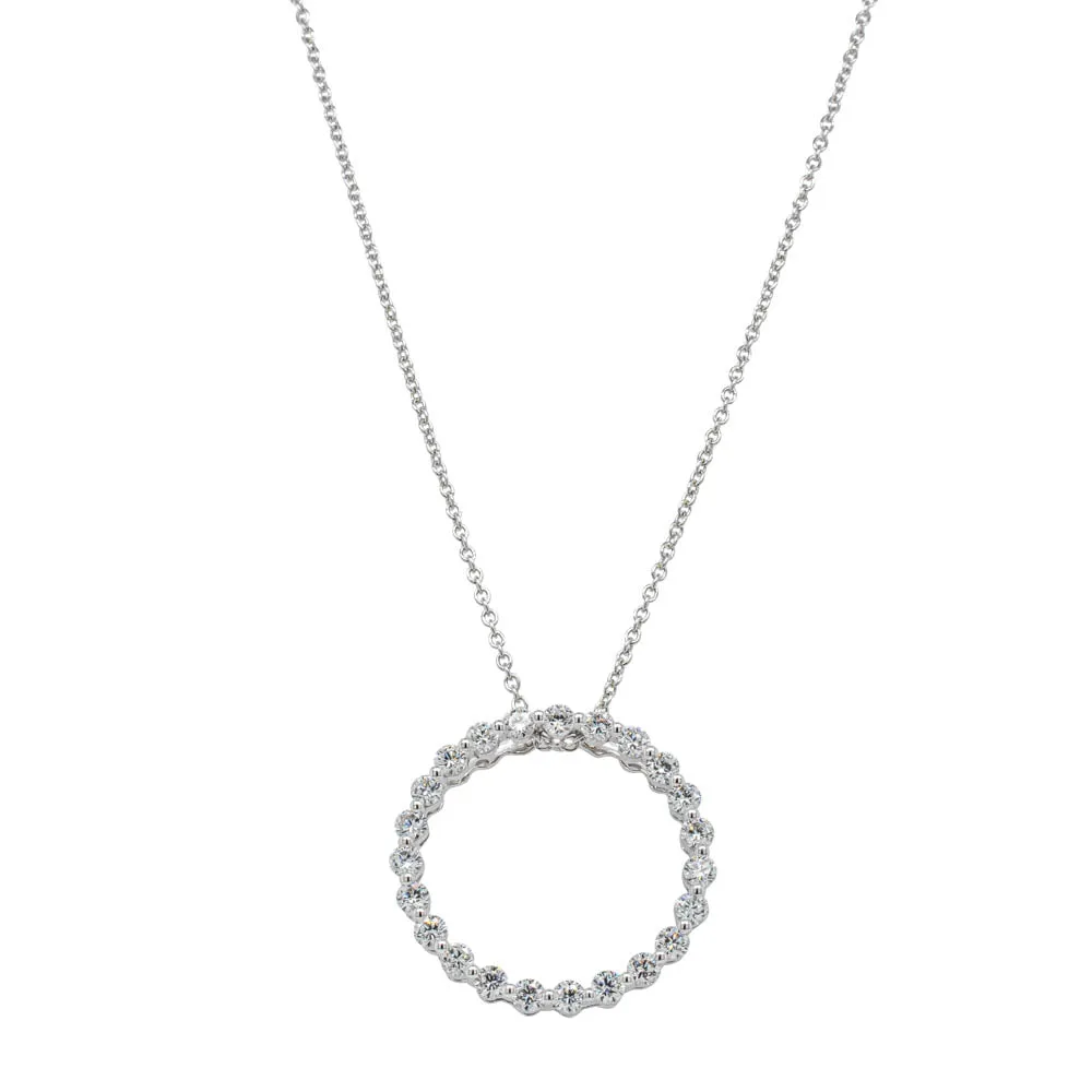18ct White Gold 1.03ct Diamond Circle Pendant
