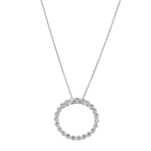 18ct White Gold 1.03ct Diamond Circle Pendant
