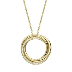 18ct Yellow Gold 0.14ct Diamond Open Circle Necklace D