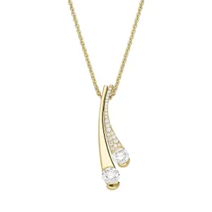 18ct Yellow Gold Diamond Double Drop Necklace D