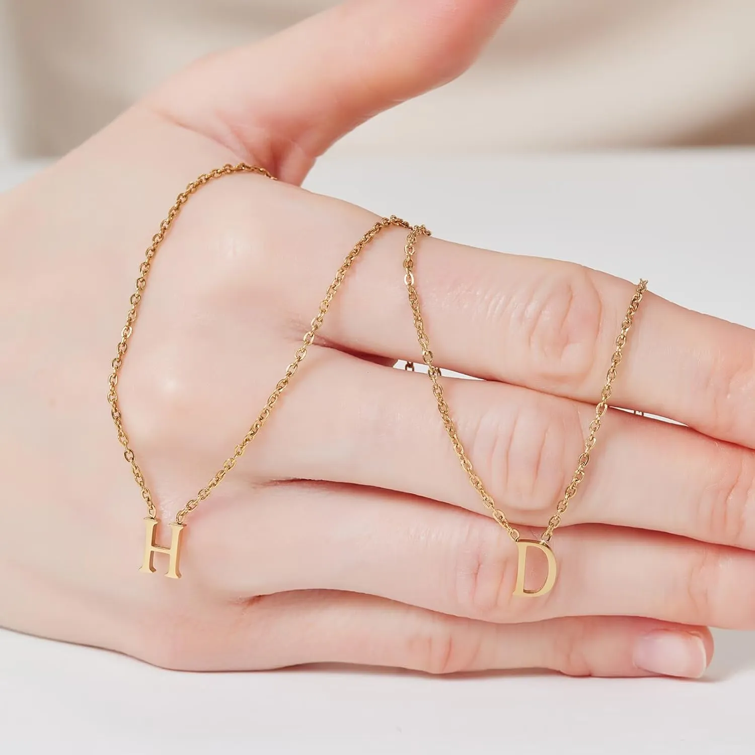18k Gold Initial and Cross Layered Necklaces for Women Dainty Christian Jewelry Personalized Name Necklace Christian Gift for Her Friendship Elegant Gold Necklace for Women