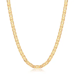 18K Gold Plated 6mm Flat Mariner Necklace