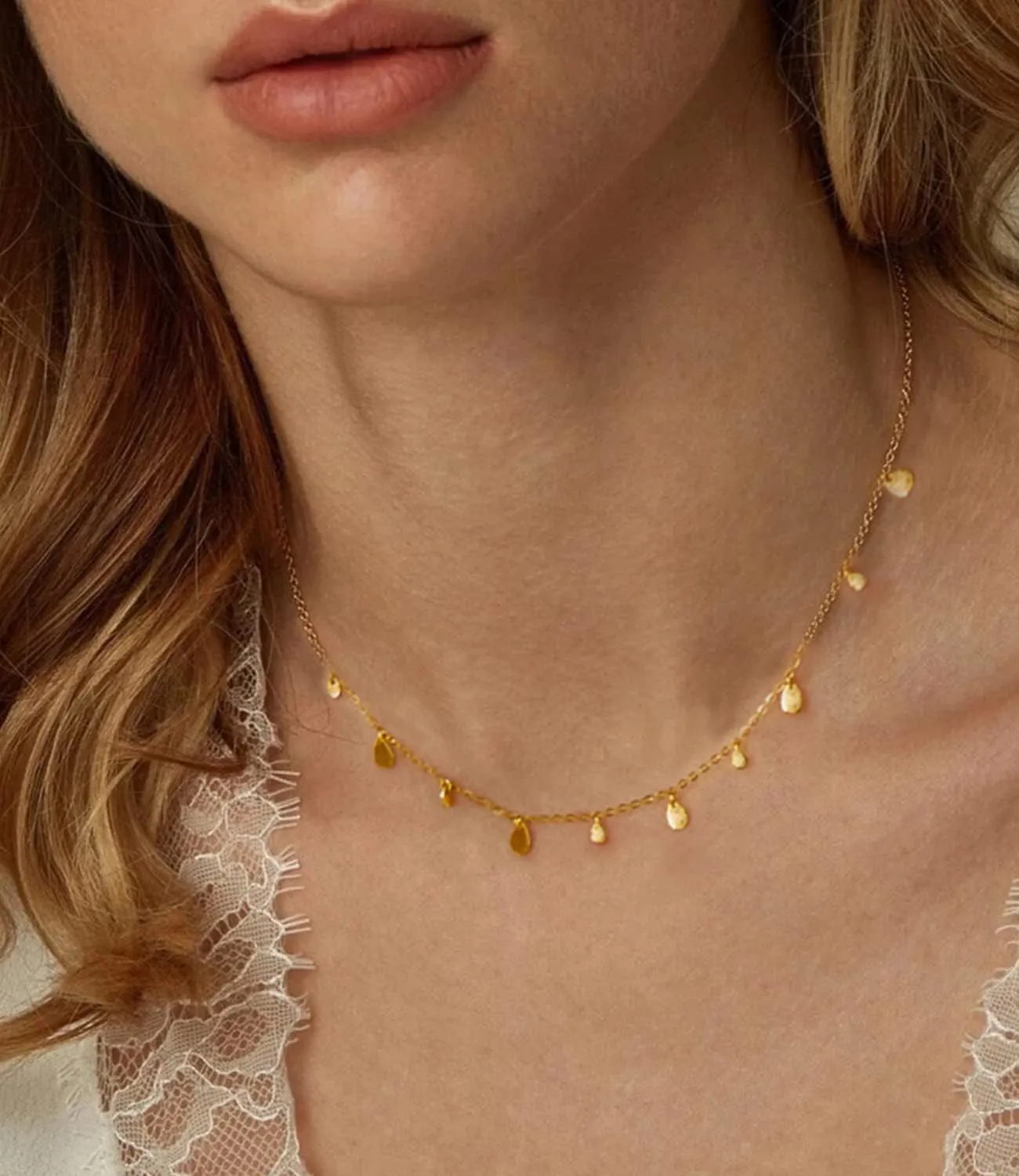 18k Gold Plated Choker Necklace for Women Dainty Disc Chain 925 Sterling Silver Necklaces for Her