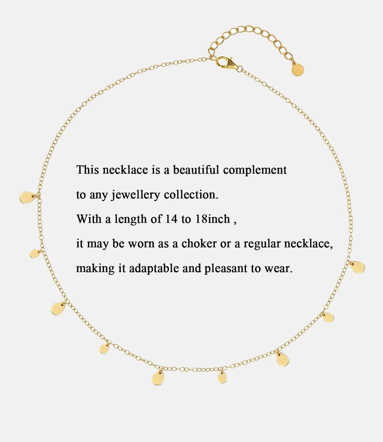 18k Gold Plated Choker Necklace for Women Dainty Disc Chain 925 Sterling Silver Necklaces for Her