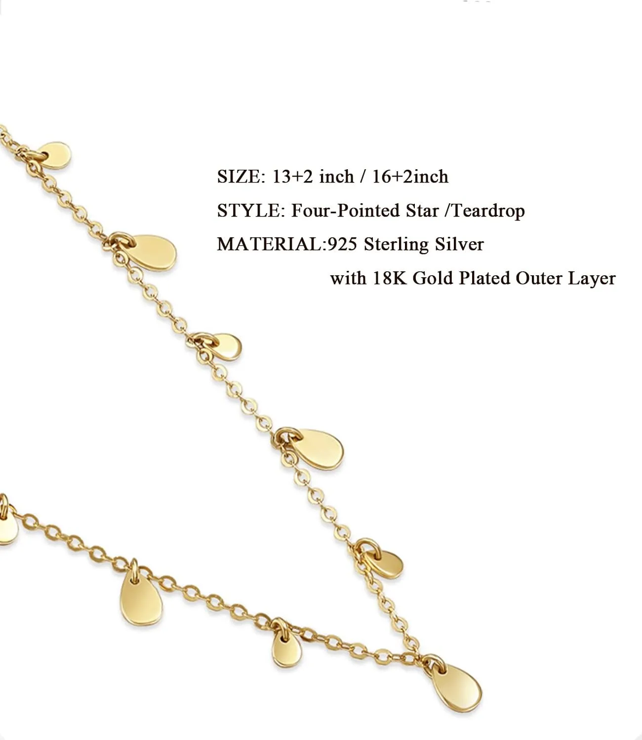 18k Gold Plated Choker Necklace for Women Dainty Disc Chain 925 Sterling Silver Necklaces for Her