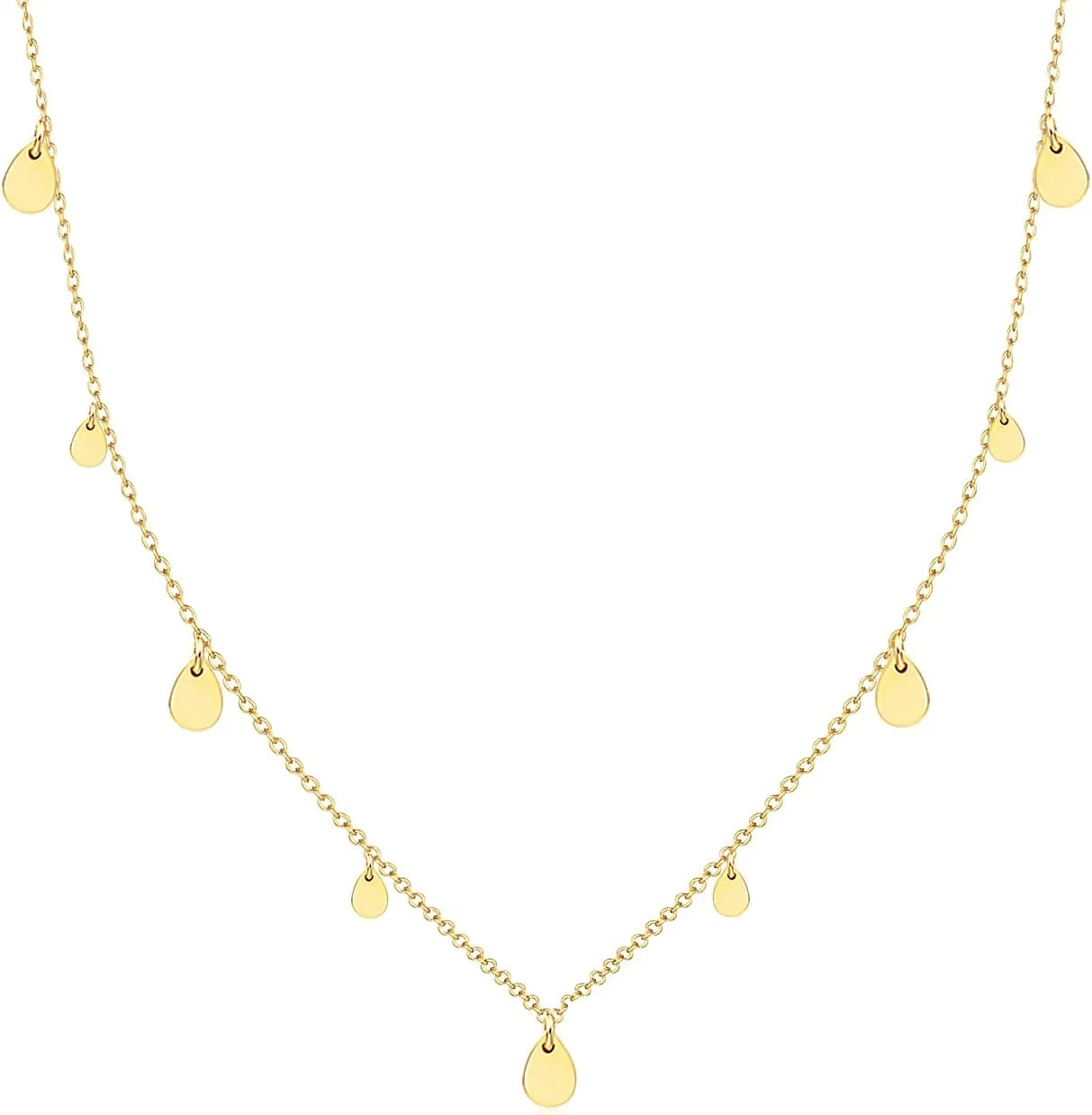 18k Gold Plated Choker Necklace for Women Dainty Disc Chain 925 Sterling Silver Necklaces for Her