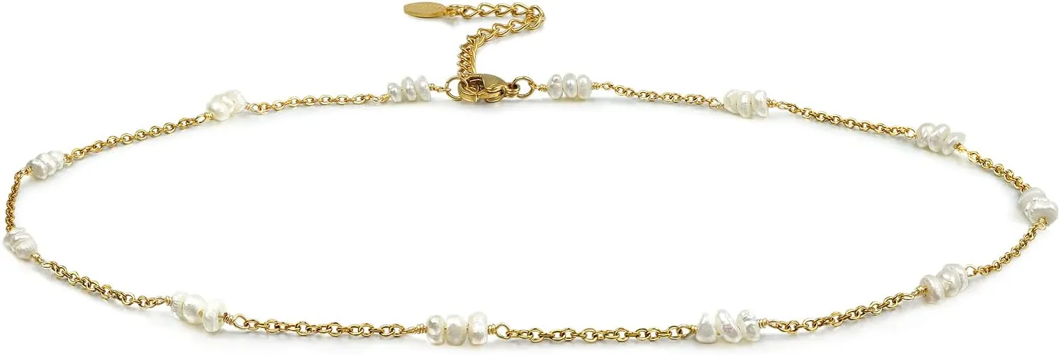18K Gold Plated Heart Necklace Chain Choker Necklaces Gold Necklaces for Women