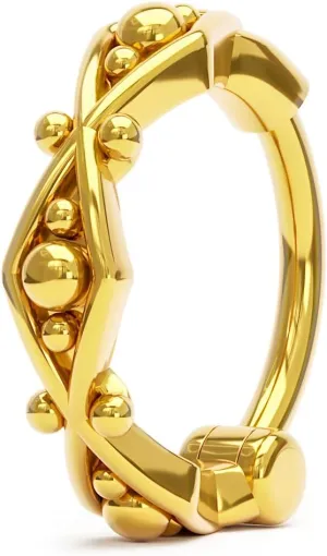 18K Gold Vermeil Geometric Nose Ring Hoop with Clicker Closure