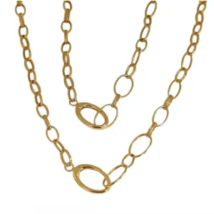 18K Import Solid Bracelet Necklace Yellow Real Gold Jewelry(AU750)Women Men Irregular geometry Handmade Chain Fashion Party Lady
