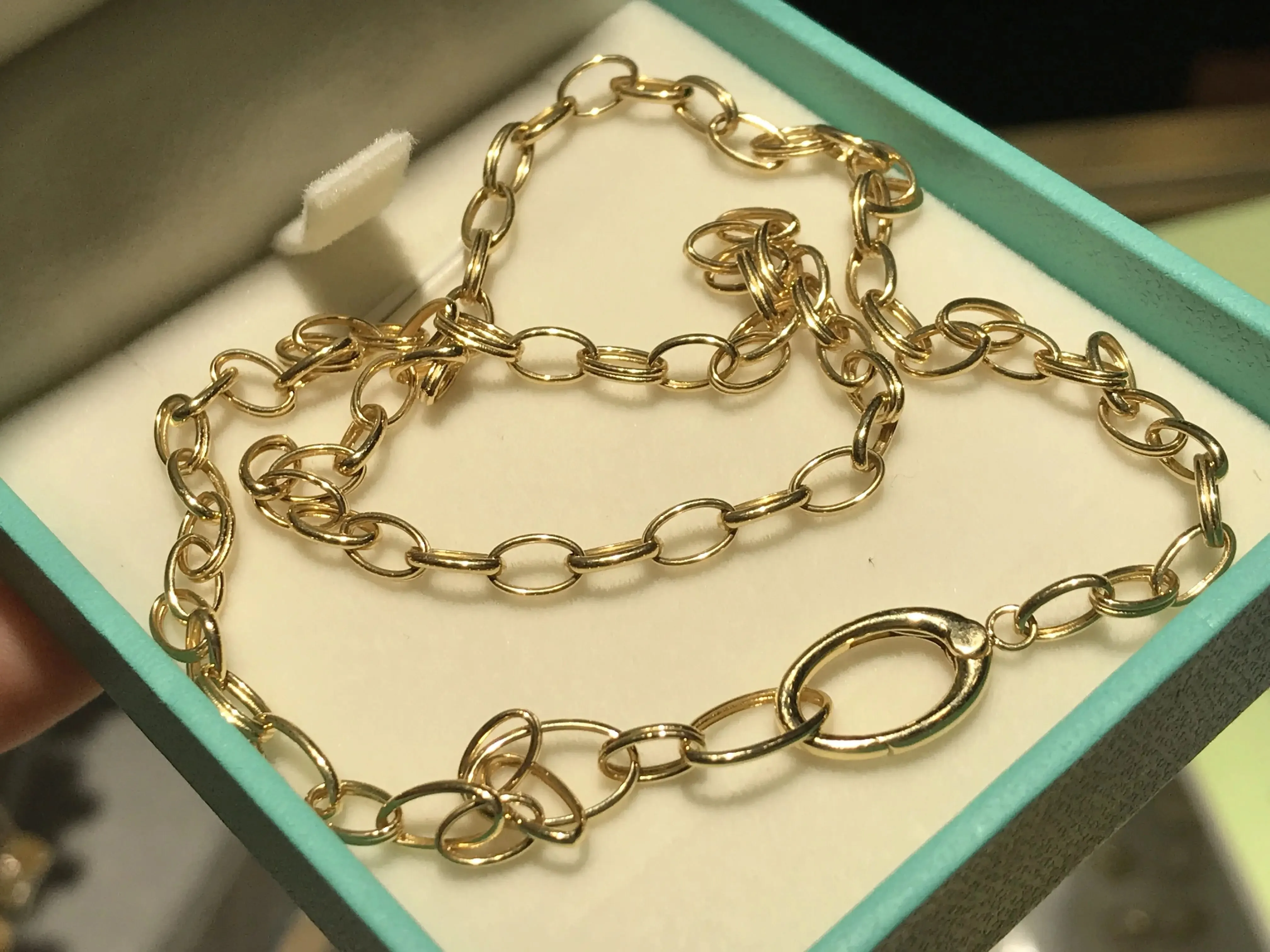 18K Import Solid Bracelet Necklace Yellow Real Gold Jewelry(AU750)Women Men Irregular geometry Handmade Chain Fashion Party Lady