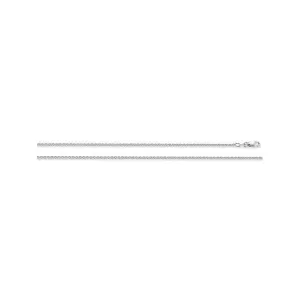 18K White Gold Rollo Chain Necklace