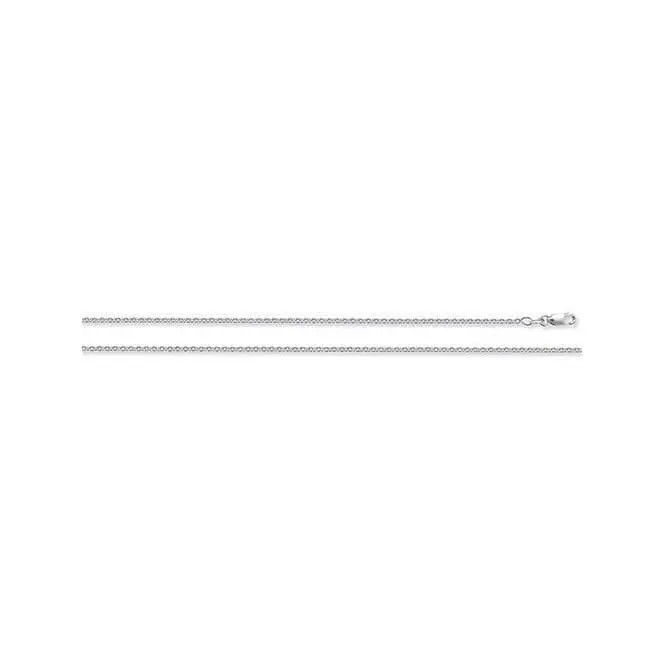18K White Gold Rollo Chain Necklace
