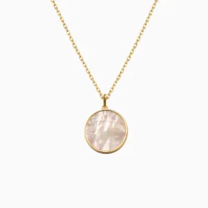18mm Mother of Pearl Round Pendant Necklace