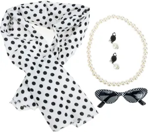 1920s Vintage Flapper Pearl Necklace Set for Women Break-Resistant Comfortable Wear Black White