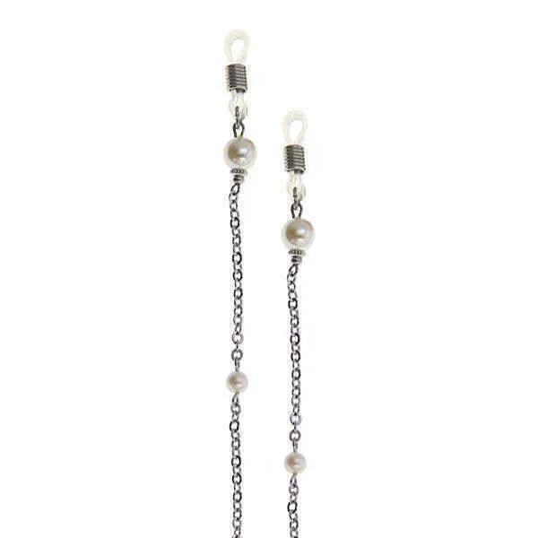 1928 Jewelry Faux Pearl Eyeglass Holder Chain Necklace 30"