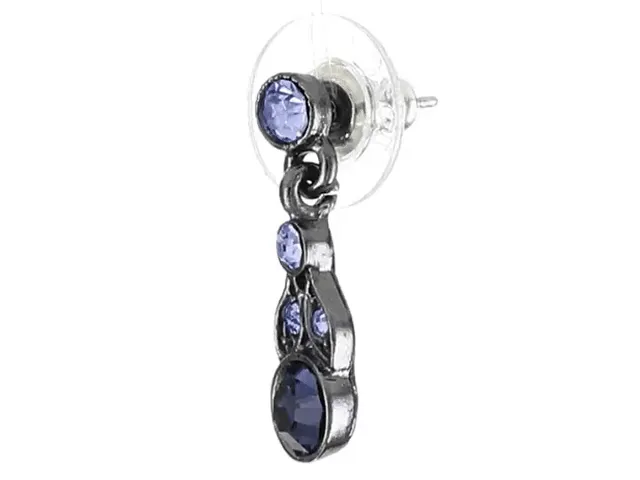 1928 Jewelry Light Sapphire & Montana Blue Euro Crystal  Drop Earrings