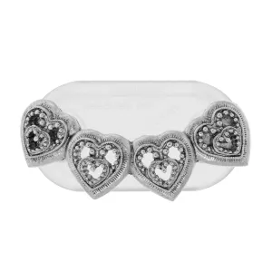 1928 Jewelry Magcessory Pewter Hearts Magnetic Jewelry Eyeglass Brooch