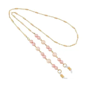1928 Jewelry Rosabella Raspberry & Champagne Faux Pearl Eyeglass Holder Chain Necklace 24"