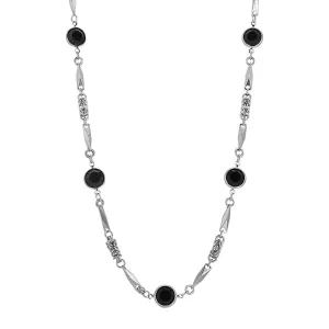 1928 Jewelry Round Channel Crystal Pendant Necklace 24"