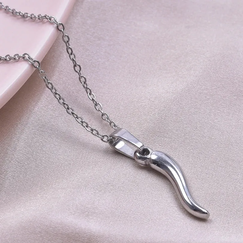 1Pc Stainless Steel Hot Pepper Pendant Necklace for Women