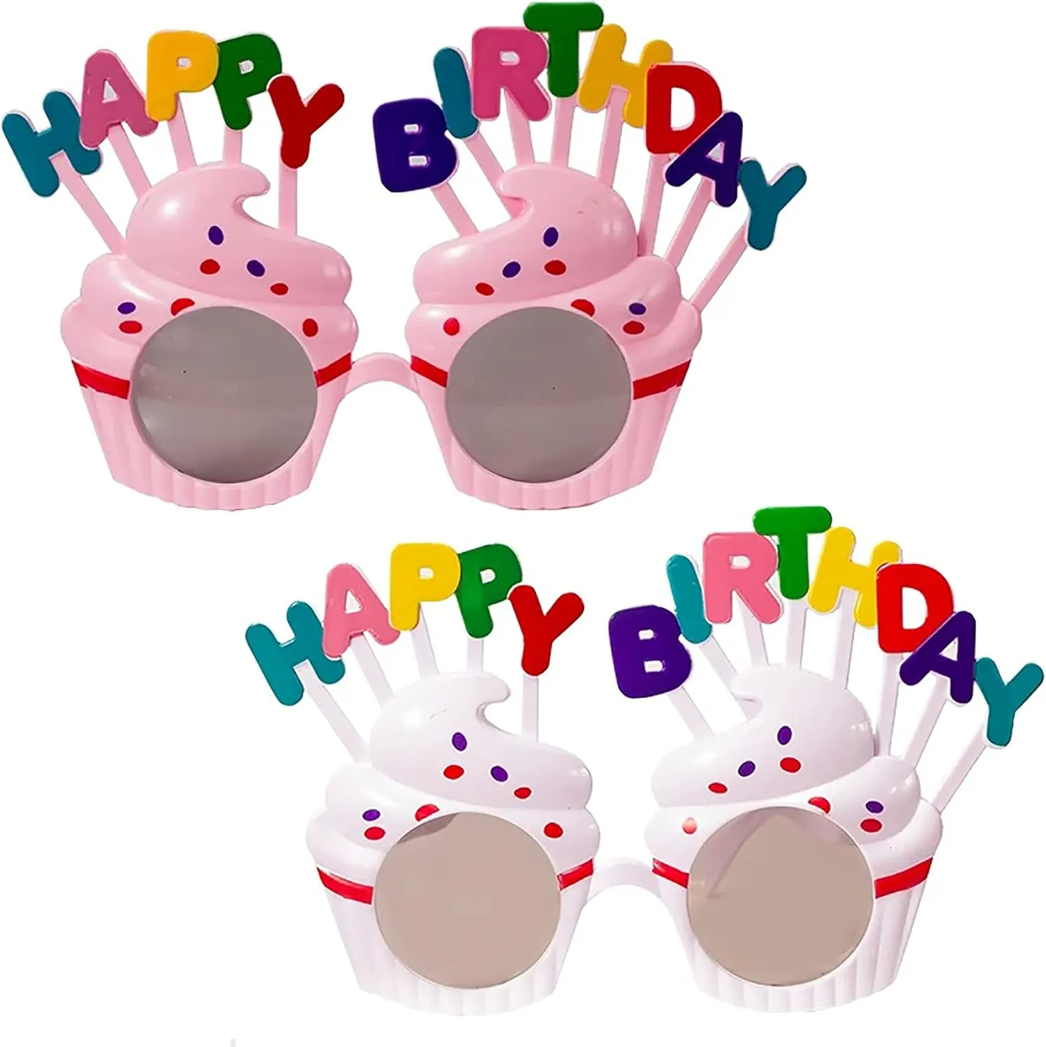 2 Packs Happy Birthday Sunglasses,Birthday Photo Props Funny Novelty Glasses, Birthday Party for Kids and Adults
