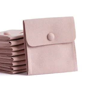 20pcs 8x8cm Luxury Small Jewelry Gift Bag Package Snap Button